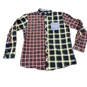 Le 31 Simons Mens Shirt XL‎ Multicolor Plaid Semi-Fit Casual Button Down